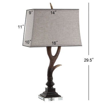 Antler 29.5" Rustic Resin/Crystal LED Table Lamp - JONATHAN Y
